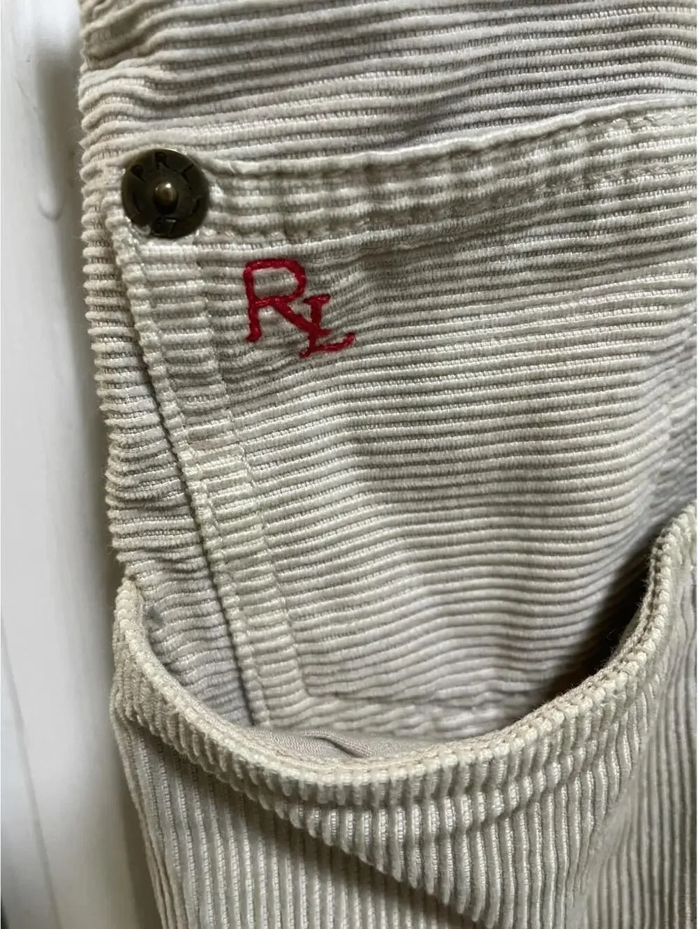 VTG Polo Ralph Lauren Corduroy Pants Beige Men 34x32 *desc